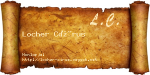 Locher Círus névjegykártya